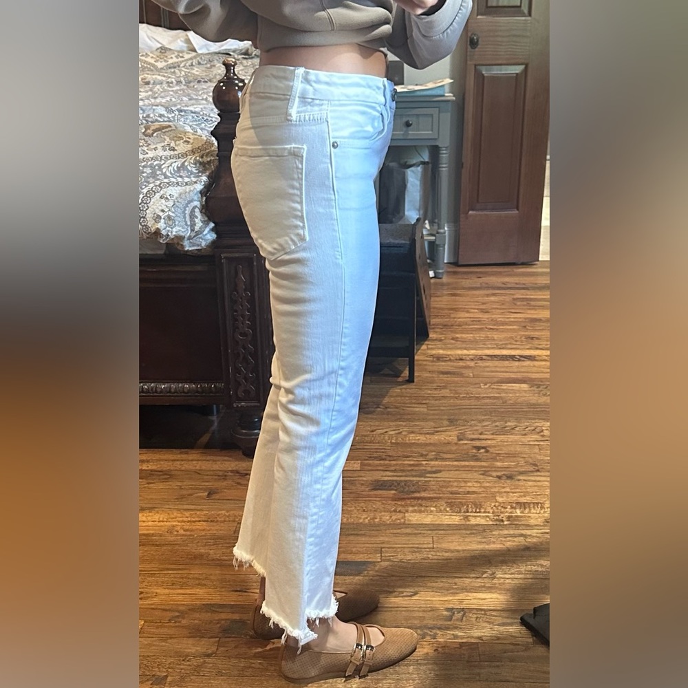 Frame Le Crop Mini Boot Denim Jeans- blanc - Picture 3 of 14
